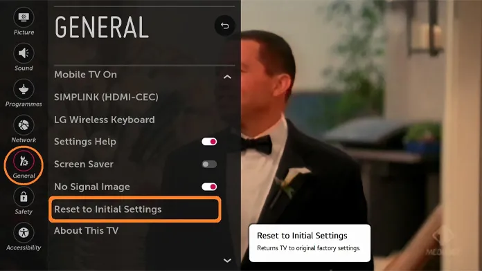 How to reset LG TV